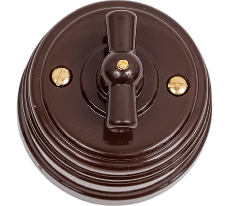 Выключатель МЕЗОНИНЪ пластиковый проходной 2 положения, цвет - коричневый GE30404-04