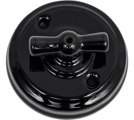 Выключатель МЕЗОНИНЪ проходной 2 положения, цвет - черный, БЕЗ КОЛЬЦА GE70404-05k