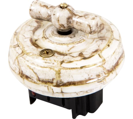 Выключатель МЕЗОНИНЪ проходной поворотный 2 положения,цвет - мрамор, БЕЗ КОЛЬЦА GE70404-19k