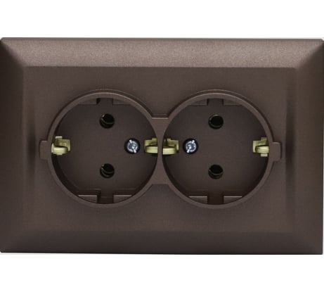 Розетка Metronex Electric Roma Choco двойная c заземлением коричневая FRZ00010224TKR