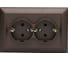 Розетка Metronex Electric Roma Choco двойная c заземлением коричневая FRZ00010224TKR 1