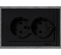 Двойная розетка Vesta Electric c заземлением черная Vesta-Electric Verona Black FRZ00020208CMT