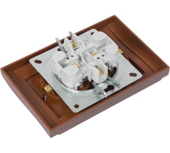 Двойная розетка Vesta Electric c заземлением коричневая Vesta-Electric Verona Choco FRZ00070055TKR
