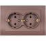 Розетка Metronex Electric Verona Choco двойная c заземлением коричневая FRZ00070055TKR 1