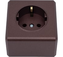 Розетка Metronex Electric Mega Choco накладная одинарная с заземлением коричневая FRZ00070070TKR