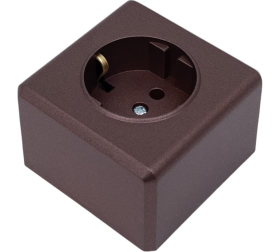 Накладная розетка Vesta Electric одинарная с заземлением коричневая Vesta-Electric Mega Choco FRZ00070070TKR