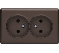 Розетка Metronex Electric Mega Choco накладная двойная без заземления коричневая FRZ00070071TKR