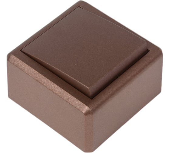 Накладной одноклавишный выключатель Vesta Electric коричневый Vesta-Electric Mega Choco FVK050334TKR