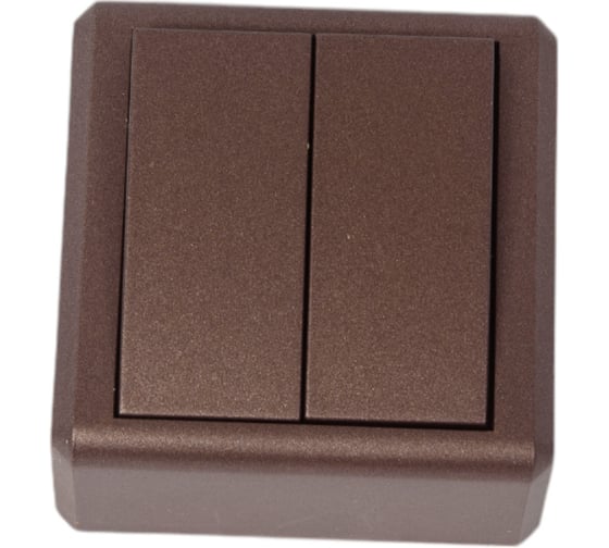 Накладной двухклавишный выключатель Vesta Electric коричневый Vesta-Electric Mega Choco FVK050335TKR 1