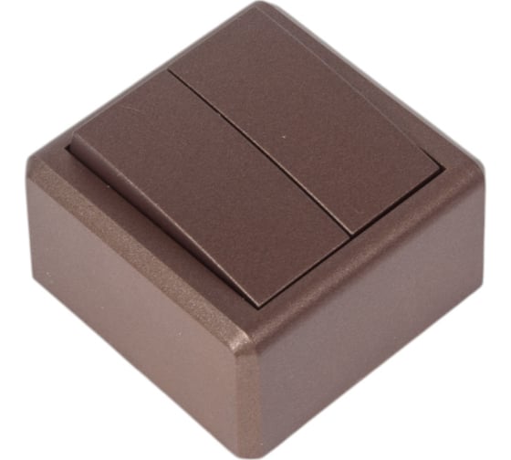Накладной двухклавишный выключатель Vesta Electric коричневый Vesta-Electric Mega Choco FVK050335TKR