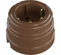 Розетка МЕЗОНИНЪ пластиковая с заземляющим контактом, цвет - какао GE30301-70