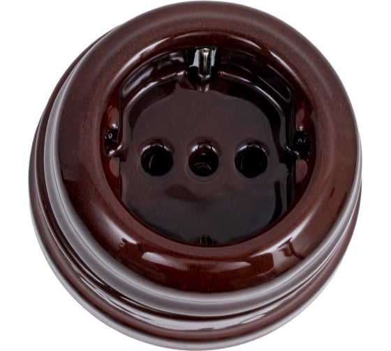 Розетка МЕЗОНИНЪ с заземляющим контактом, цвет - Петровский гранит GE70301-46 1