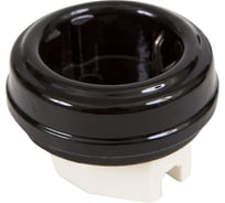 Розетка МЕЗОНИНЪ с заземляющим контактом, цвет - черный, БЕЗ КОЛЬЦА GE70301-05k