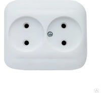 Розетка Duwi СП, 2-местная без заземления, серия Basis, белый, 26460 6