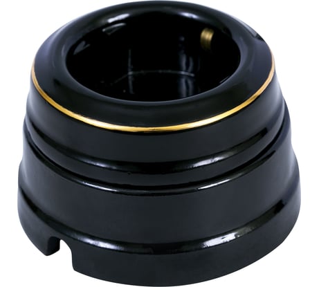 Розетка МЕЗОНИНЪ с заземляющим контактом, цвет - золото на черном GE70301-53