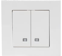 Выключатель двойной односторонний Arvia electric с подсветкой белый цвет 20011000203