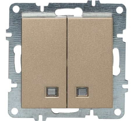 Выключатель двойной односторонний Arvia electric с подсветкой цвет титановый 50052000203