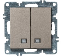 Выключатель двойной односторонний Arvia electric с подсветкой цвет антрацит 50062000203
