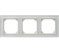 Трехпостовая рамка LIREGUS Эпсилон К14-245-03 E/WGG белое стекло 28-253