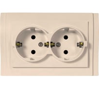 Розетка Metronex Electric Verona Cream двойная c заземлением кремовая FRZ00020208MLK