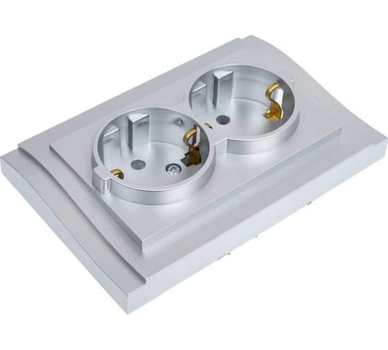 Розетка двойная Vesta Electric c заземлением серая Vesta-Electric Verona Silver FRZ00020208SRM