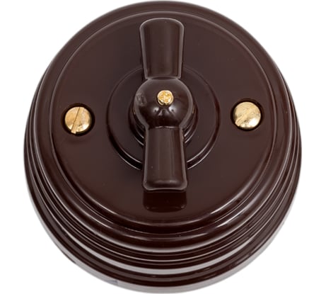 Выключатель МЕЗОНИНЪ пластиковый поворотный 4 положения, цвет - коричневый GE30401-04