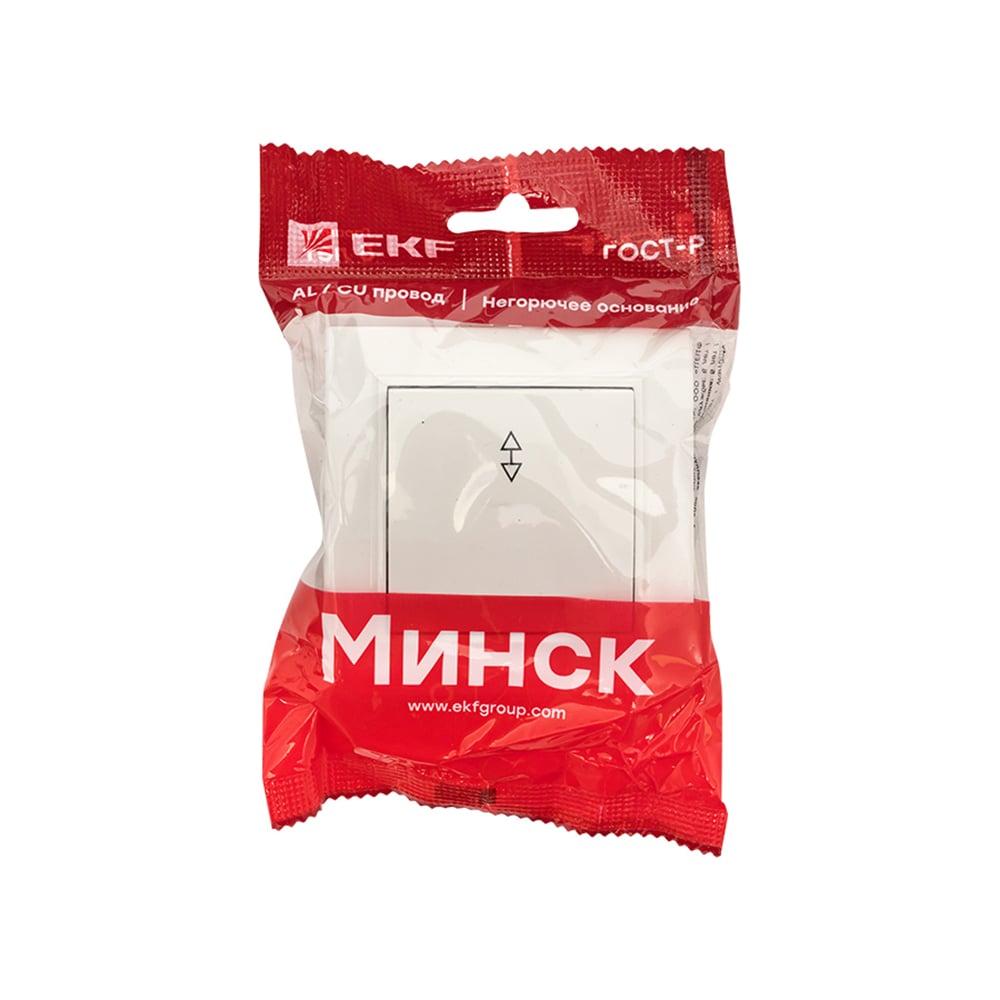 1-клавишный проходной выключатель EKF Минск, СП, 10А, белый, Basic ...