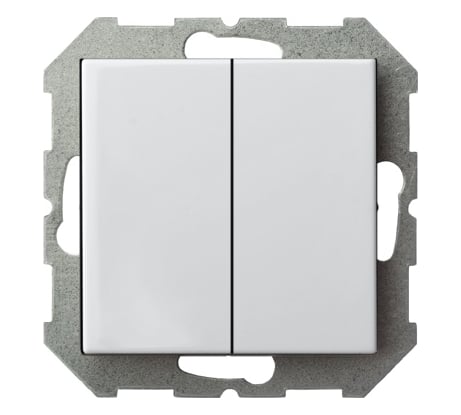 Двухклавишный выключатель LIREGUS Эпсилон IJ5 10-003-01 E/B белый без рамки 28-003