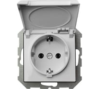 Влагозащищенная розетка с крышкой LIREGUS Эпсилон IKL 16-408-01 E/B белая без рамки 28-019