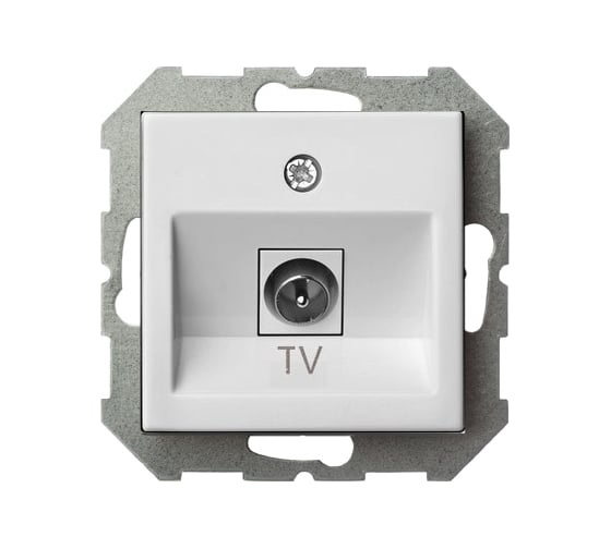 Телевизионная розетка LIREGUS Эпсилон ITVL-1-01 E/B белая без рамки 28-022