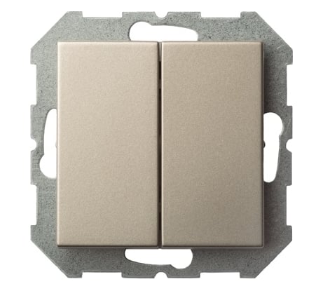 Двухклавишный выключатель LIREGUS Эпсилон IJ5 10-203-01 E/Ch шампань без рамки 28-301
