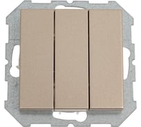 Трехклавишный выключатель LIREGUS Эпсилон IJ3 16-001-01 E/Ch шампань без рамки 28-302
