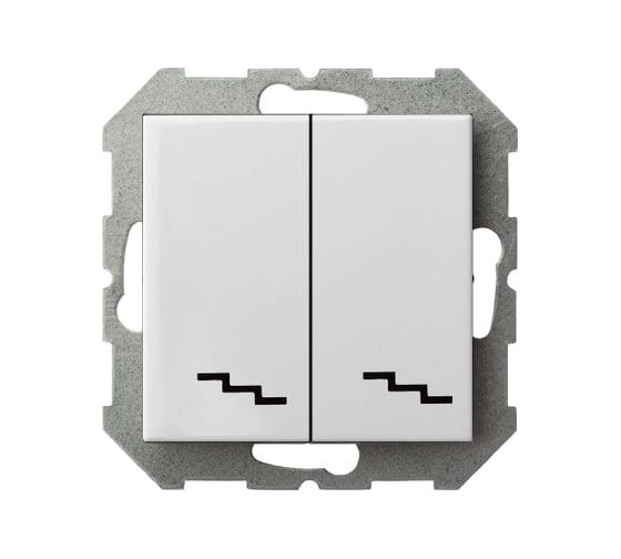 Двухклавишный проходной выключатель LIREGUS Эпсилон IP6+6 10-001-01 E/B белый без рамки 28-010 1