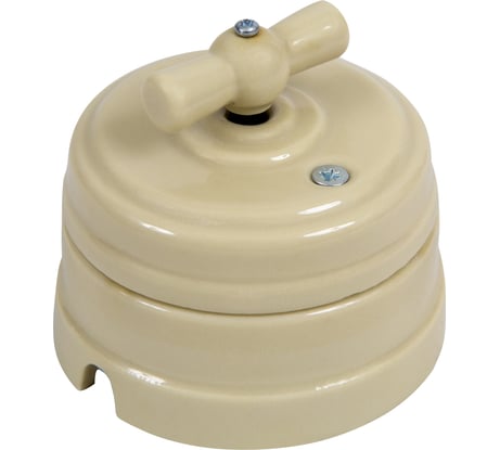 Выключатель МЕЗОНИНЪ фарфоровый поворотный на 4 положения, цвет - Слонов.Кость GE70401-02