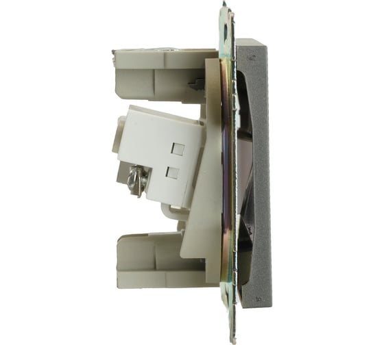 Розетка tv + компьютерная rj-45 (механизм) STEKKER серия катрин, графит, gls00-7106-06 49417