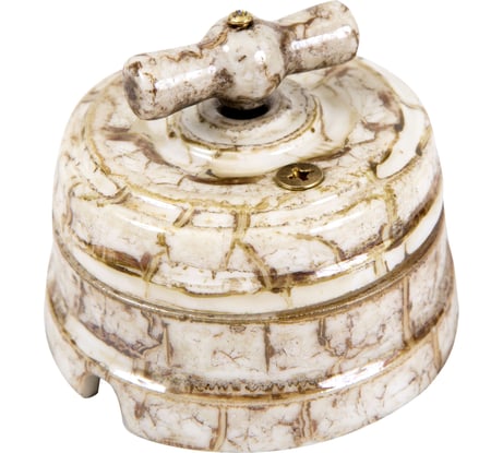 Выключатель МЕЗОНИНЪ фарфоровый поворотный на 4 положения, цвет - мрамор GE70401-19