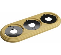 Рамка МЕЗОНИНЪ 3-местная пластиковая, цвет - песочное золото GE30703-32