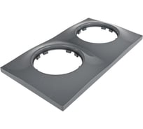 2х-местная рамка Мезонинъ пластиковая, для скрытой установки, волна, цвет серый, серия ЛАХТА GE35732-07