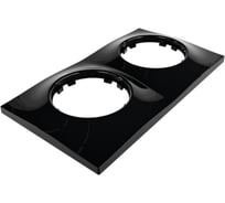 2х-местная рамка Мезонинъ пластиковая, для скрытой установки, волна, цвет, черный, серия ЛАХТА GE35732-05