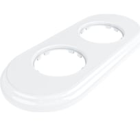 2х-местная рамка Мезонинъ пластиковая, для скрытой установки, овал, цвет белый, серия ЛАХТА GE35702-01