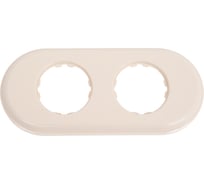 2х-местная рамка Мезонинъ пластиковая, для скрытой установки, овал, цвет слоновая кость, серия ЛАХТА GE35702-02