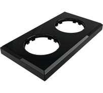 2х-местная рамка Мезонинъ пластиковая, для скрытой установки, прямоугольник, цвет, черный,, серия ЛАХТА GE35722-05