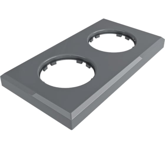 2х-местная рамка Мезонинъ пластиковая, для скрытой установки, прямоугольник, цвет серый, серия ЛАХТА GE35722-07 1