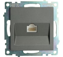 Розетка компьютерная 1-местная rj-45 (механизм) STEKKER, серия катрин, графит, gls00-7107-06, 49418