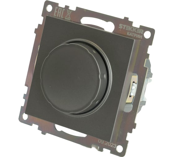 Выключатель диммирующий STEKKER triac (механизм) 250в, 500w, серия катрин, графит, gls10-7106-06 49413