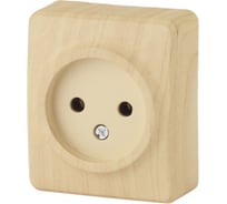 Розетка ЭРА Эксперт, 2P, 16АХ250В, ОУ, сосна Б0020681