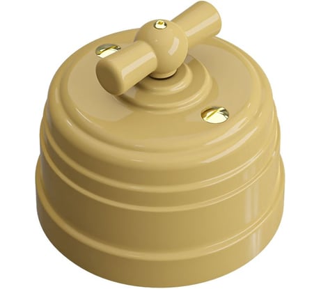 Выключатель МЕЗОНИНЪ пластиковый проходной 2 положения, цвет - песочное золото GE30404-32