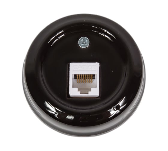 Розетка МЕЗОНИНЪ компьютерная RJ45, цвет - черный, БЕЗ КОЛЬЦА GE70341-05k