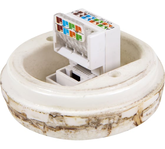 Розетка МЕЗОНИНЪ компьютерная RJ45, цвет -дворцовый мрамор, БЕЗ КОЛЬЦА GE70341-19k