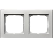 Рамка Ospel Sonata 2-ая серебро матовое R-2R/38